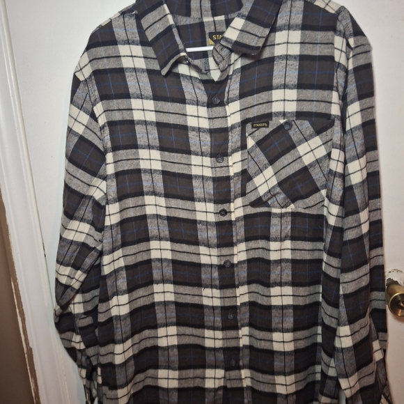 Stanley Other - Stanley Plaid Button-Down Shirt‎ - Black, White, and Blue